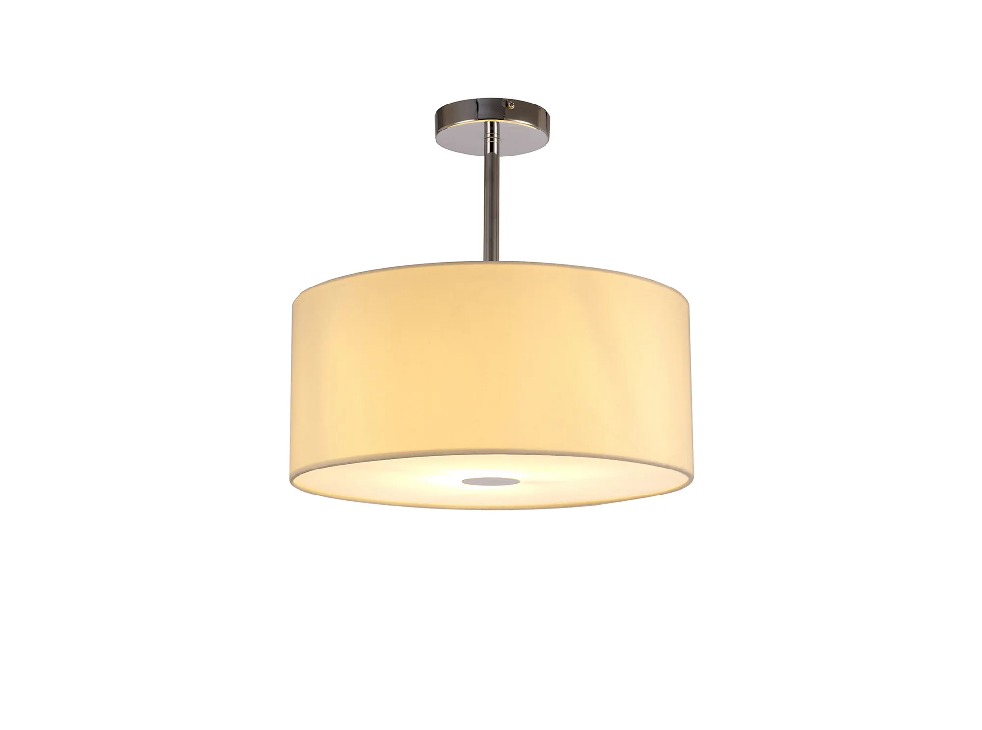 Baymont 40cm Semi Flush 1 Light Polished Chrome, Ivory Pearl, Frosted Diffuser DK0095  Deco Baymont CH IV
